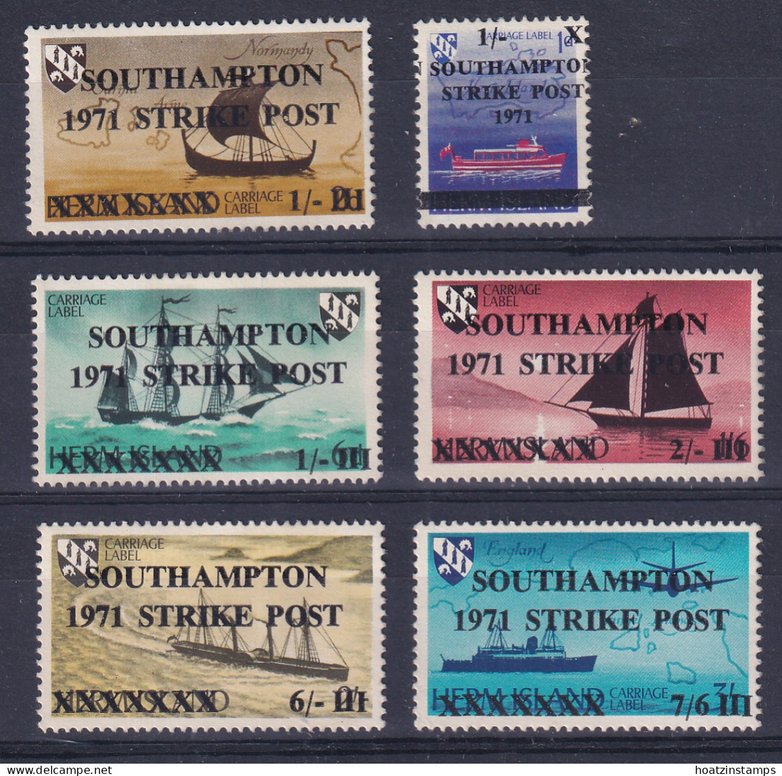 G.B. - Herm Island: 1971   Pictorials 'Southampton 1971 Strike Post' OVPT   MNH - Non Classés