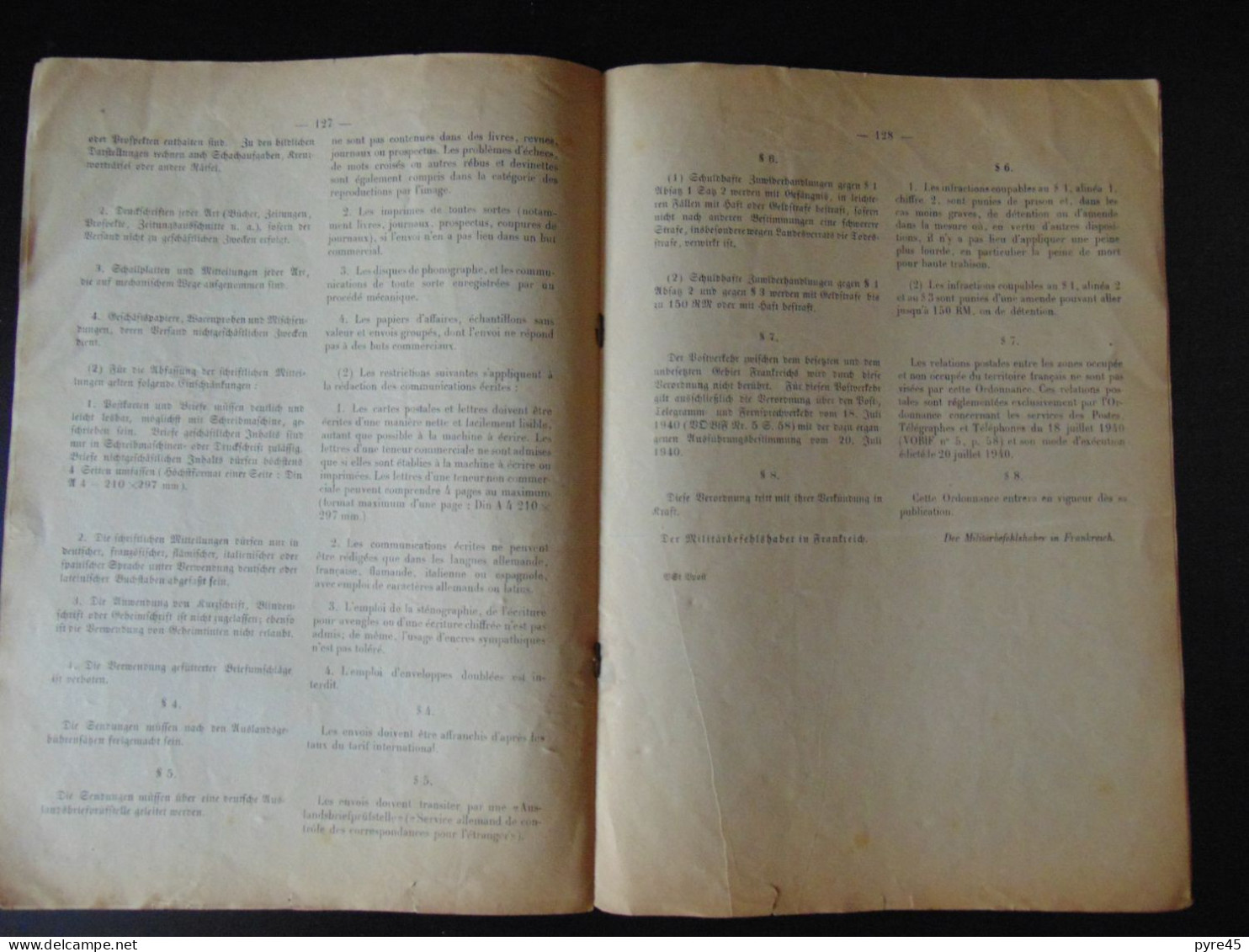 Journal Officiel Des Décrets Du Commandant Militaire, N° 15,  1940 ( Désolidarisé, Rousseurs, Pliures ) - Autres & Non Classés