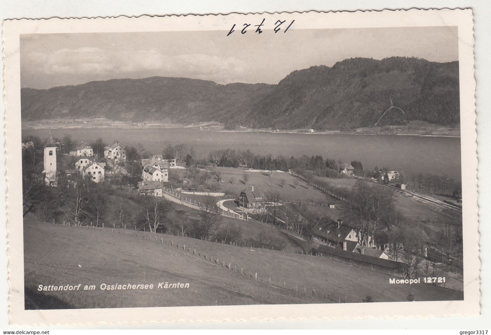 E4410) SATTENDORF Am Ossiachersee - Häuser Kirche Straße U. Wiese ALT! - Ossiachersee-Orte