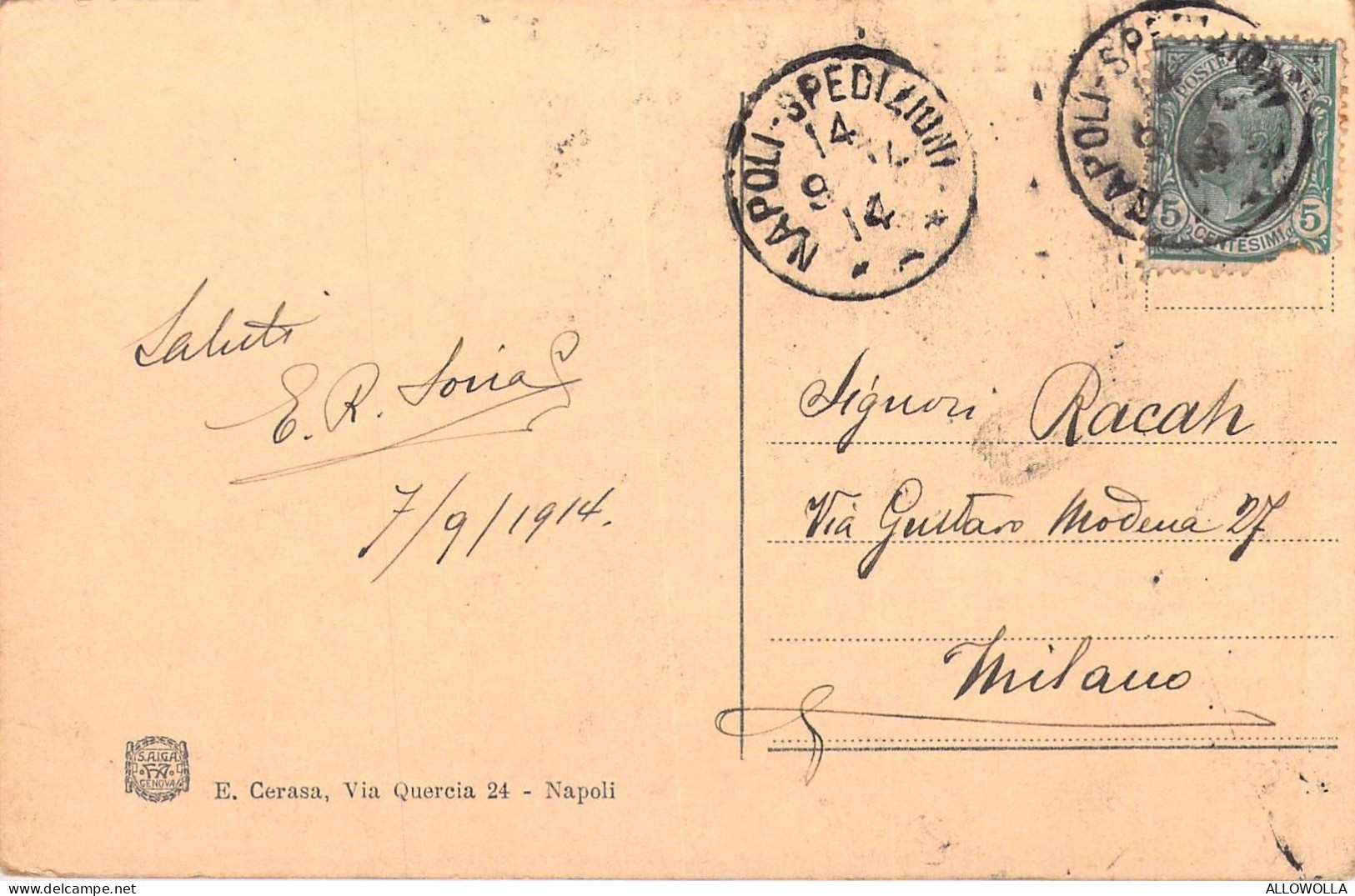 25915 " NAPOLI-PIAZZA DEL GESU' " ANIMATA-VERA FOTO-CART.POST. SPED.1914 - Casoria
