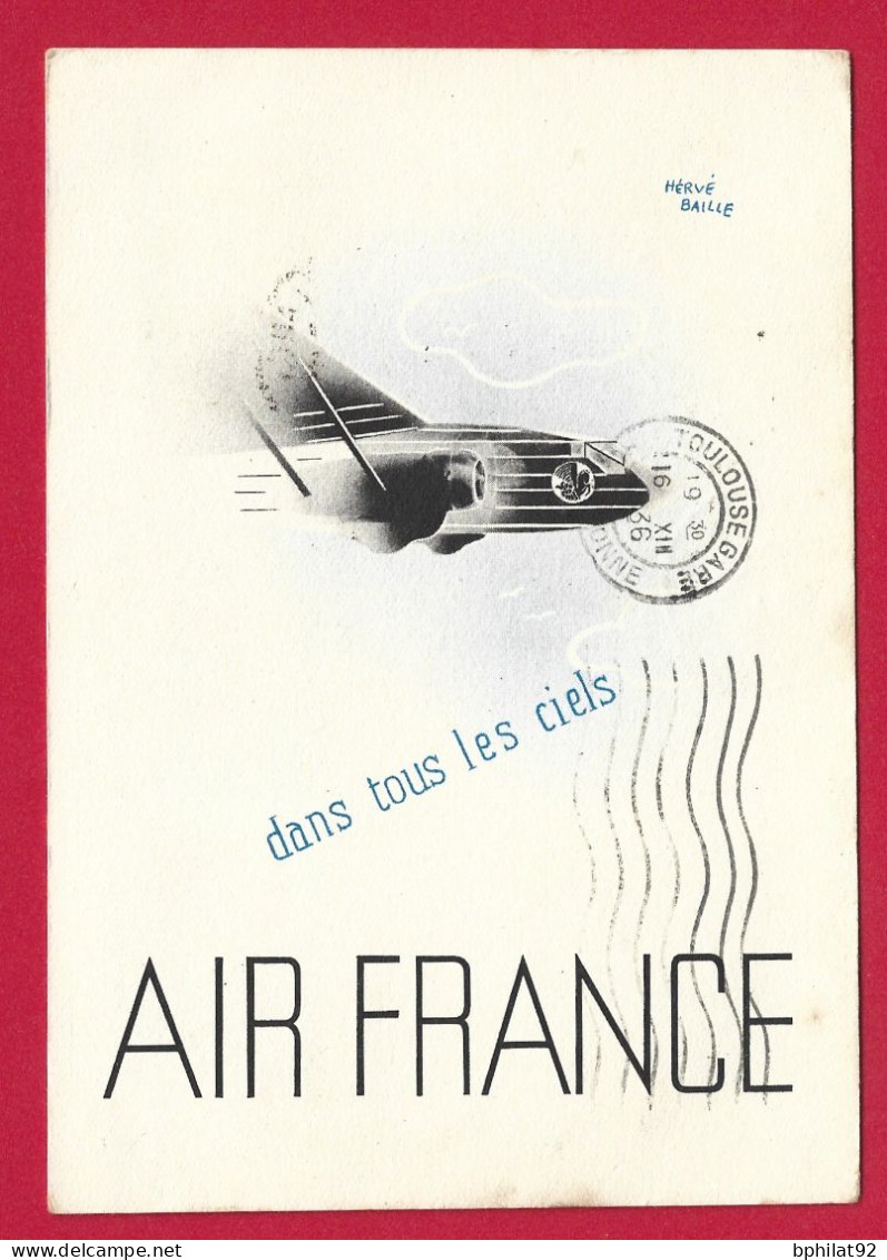 !!! CARTE POSTALE AIR FRANCE PAR AVION DE JOUR DE L'AN POUR PARIS, CACHET DE CASABLANCA, MAROC, AVEC VIGNETTE - Lettres & Documents