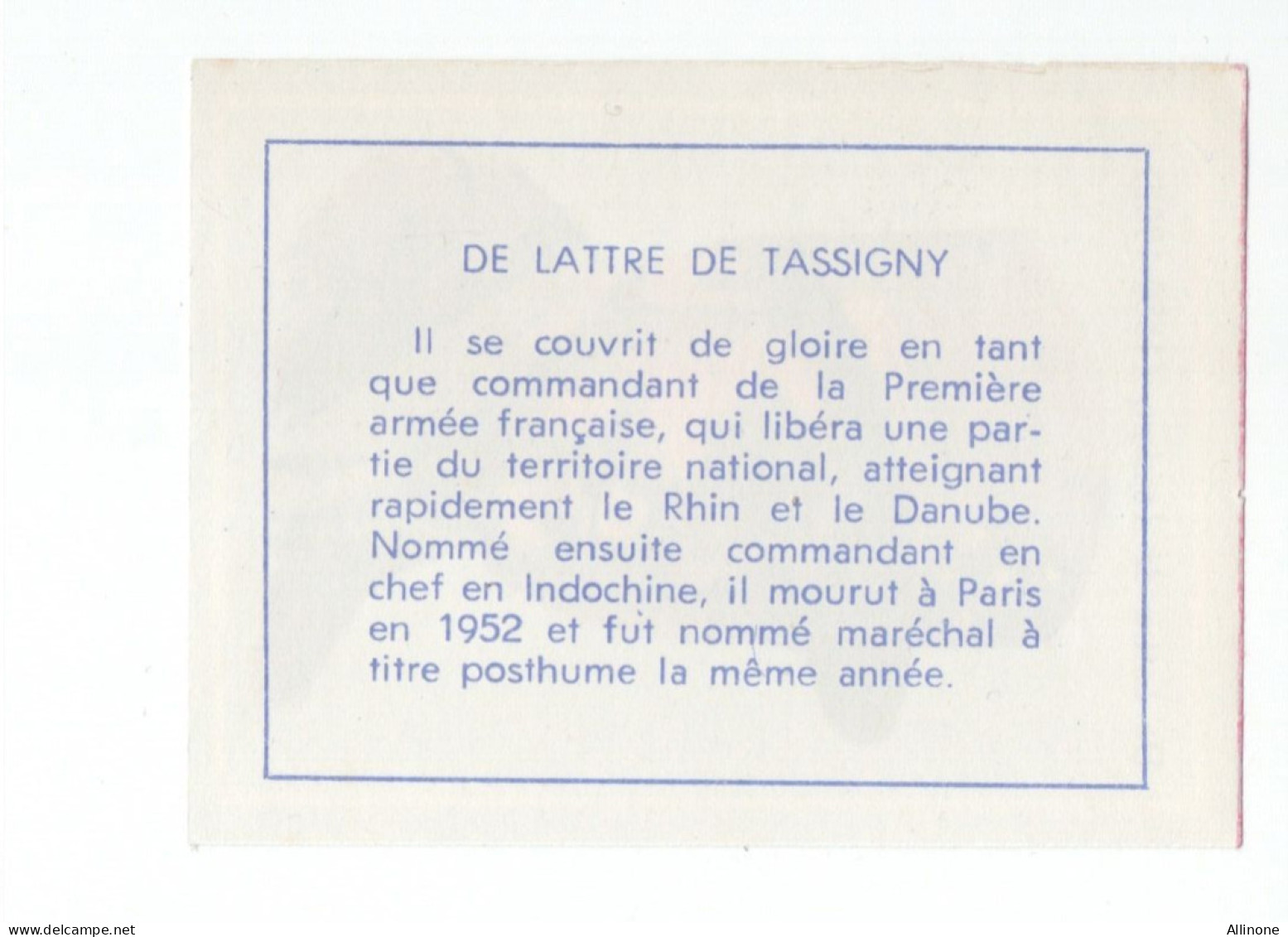 Chromo  De Lattre De Tassigny  TB 2 Scans - Artis Historia