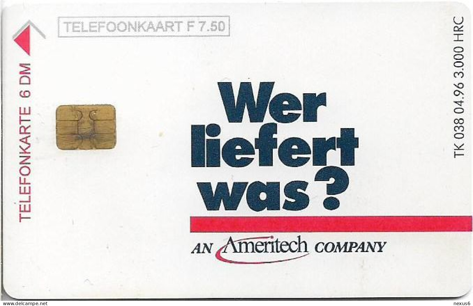 Netherlands/Germany (Cooperation) - CXD 332 - Ameritech - Wer Liefert Was, 7.5ƒ, 3.000ex, Used - Privées