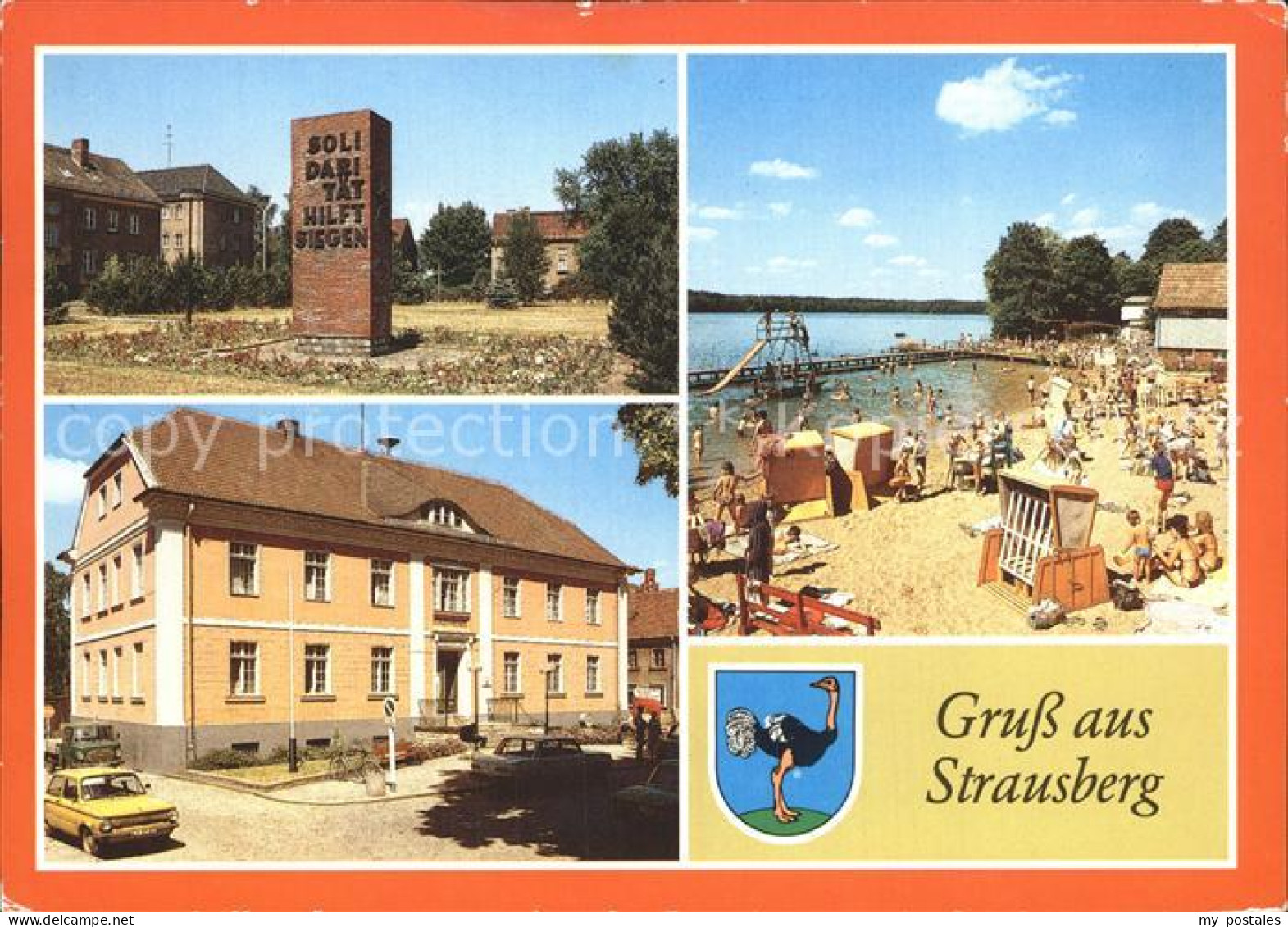 72337107 Strausberg Brandenburg Platz Der Solidaritaet Denkmal Rathaus Freibad S - Strausberg