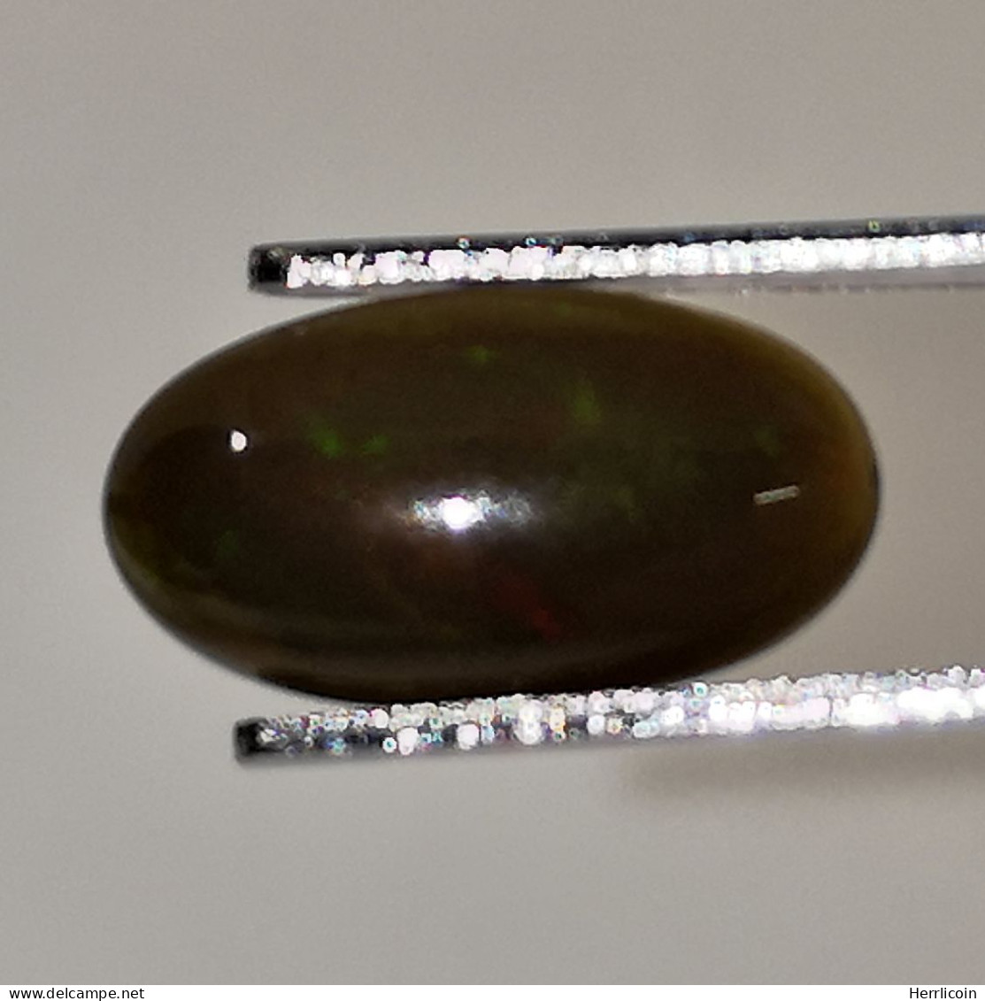 Opale Noire Traitée D'Ethiopie - Cabochon 1.58 Carat - 12.0 X 6.5 X 3.7 Mm - Opale