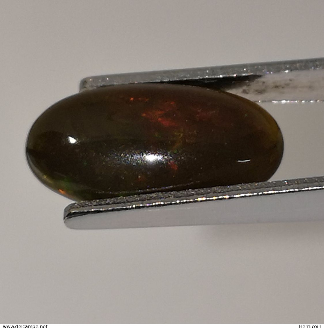 Opale Noire Traitée D'Ethiopie - Cabochon 1.58 Carat - 12.0 X 6.5 X 3.7 Mm - Opal