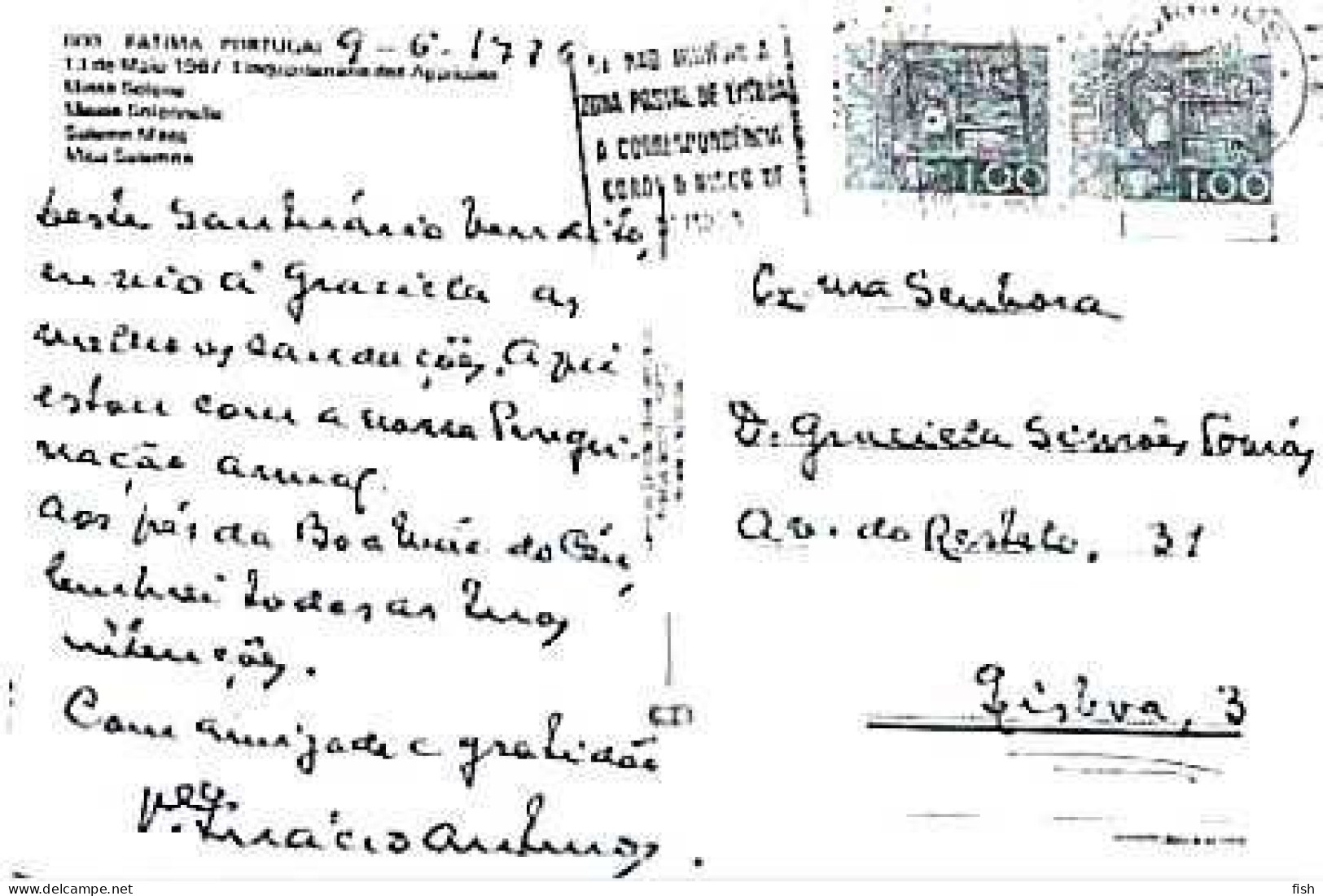 Portugal &  Marcofilia, Fatima, 13 De Maio De 1967, 50 Anos Das Apariçoes, Missa Solene, Lisboa 1976 (60 - Cartas & Documentos