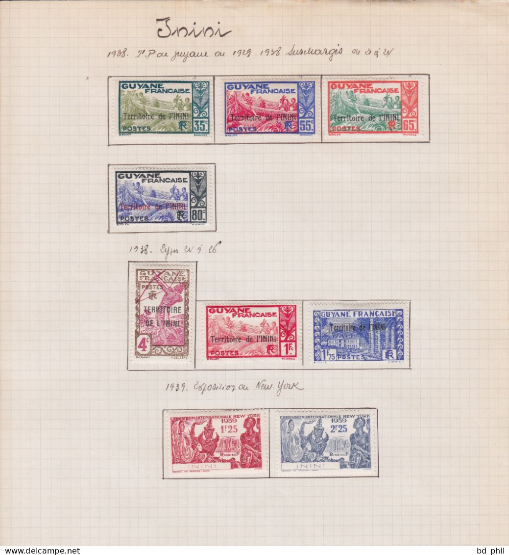 Lot 15 Timbres Inini 1931 1932 1938 1939 Neuf Et Oblitéré Avec Charnière - Other & Unclassified