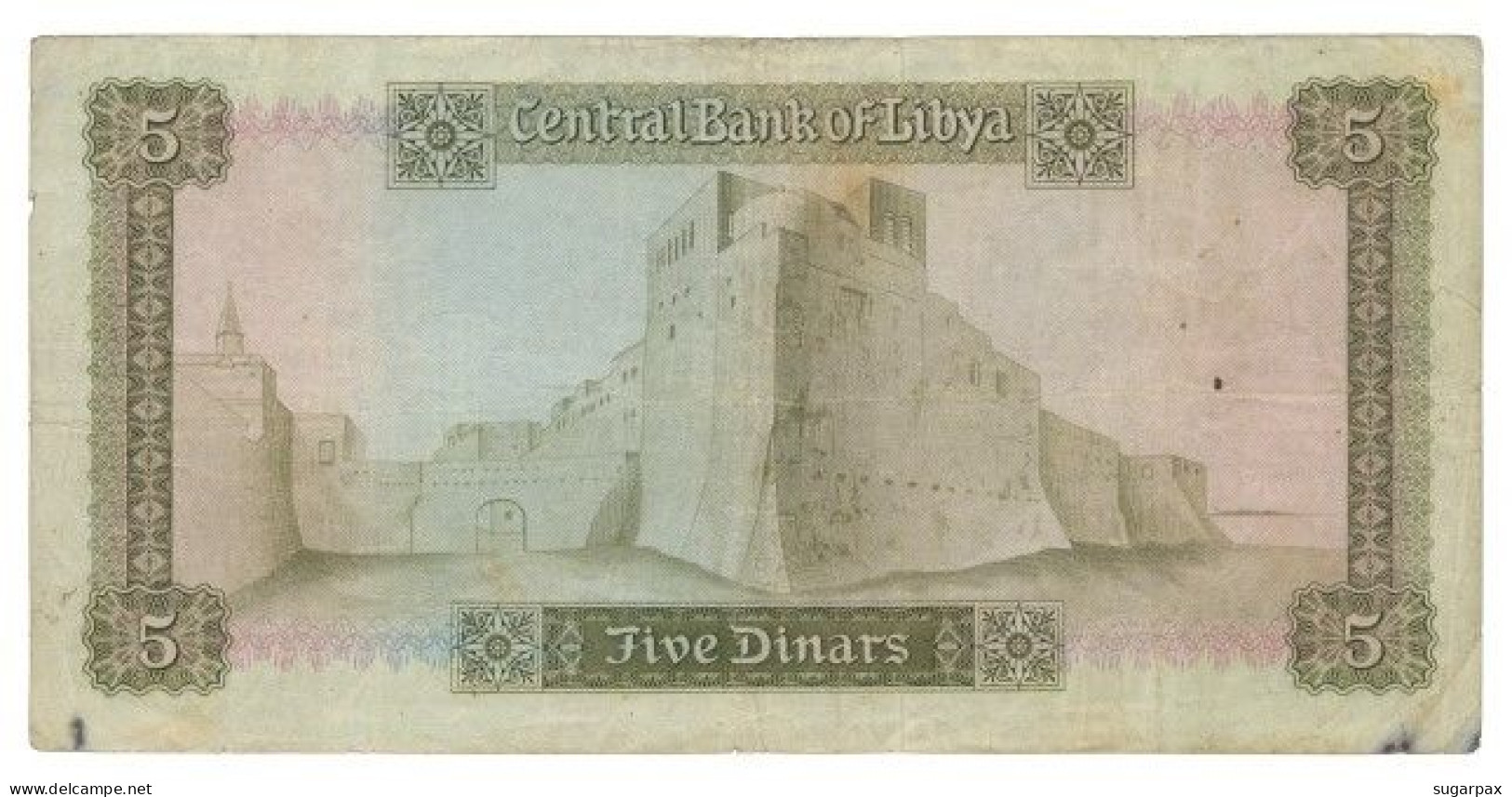 Libya - 5 Dinars - ND ( 1972 ) - Pick 36.b - Sign. 4 - Serie 1 B/6 - Central Bank Of Libya - Libya