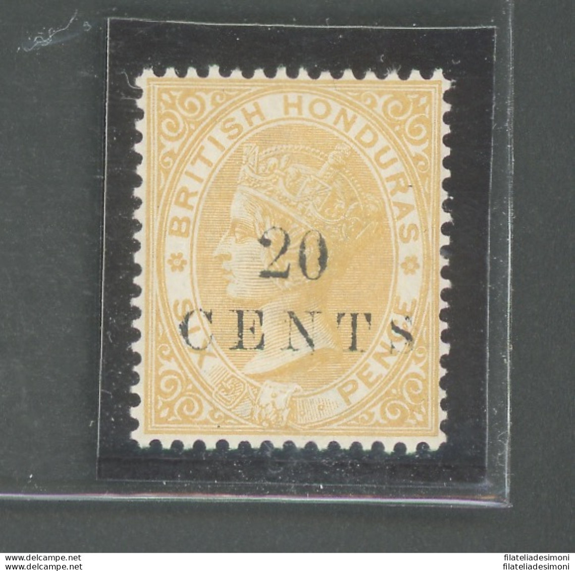 1888 BRITISH HONDURAS, Stanley Gibbons N. 29 - 20 Cent On 6d. Yellow - MLH* - Autres & Non Classés