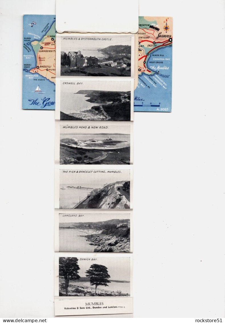 Map Card The Gower Peninsula With 12 Small Cards - Glamorgan