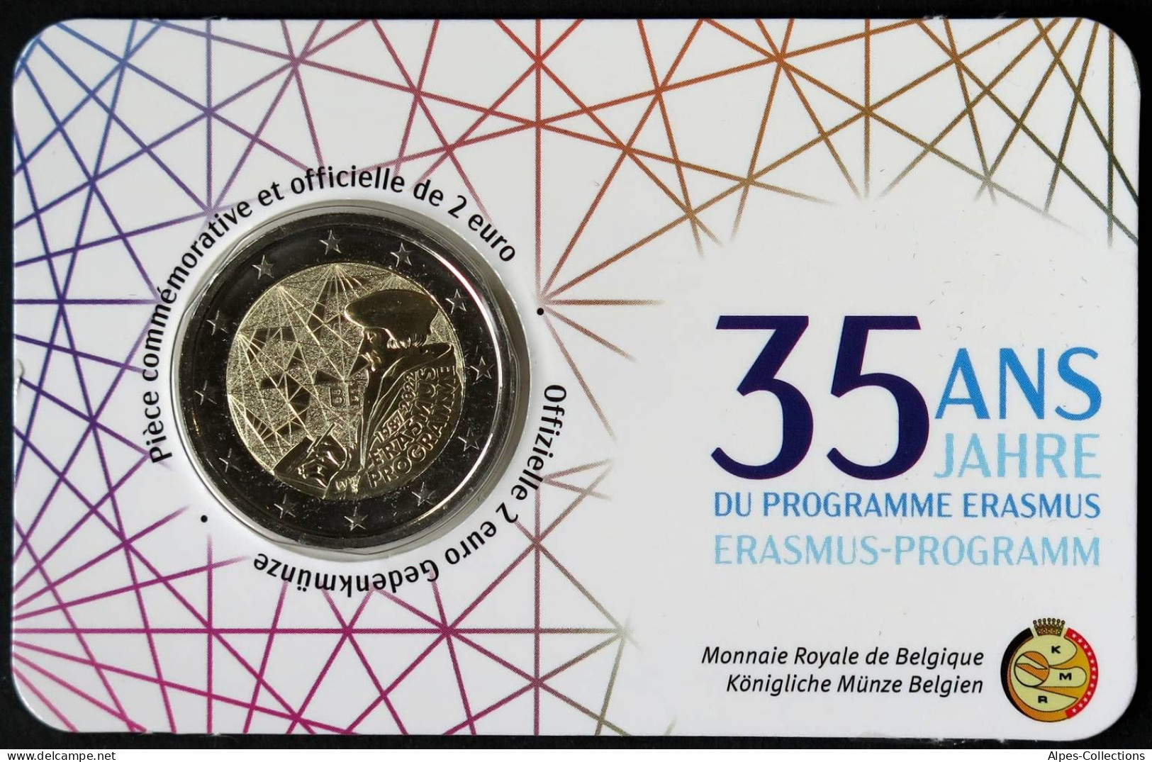 BE20022.4 - COINCARD BELGIQUE - 2022 - 2 Euros Comm. 35ans Programme Erasmus - F - België