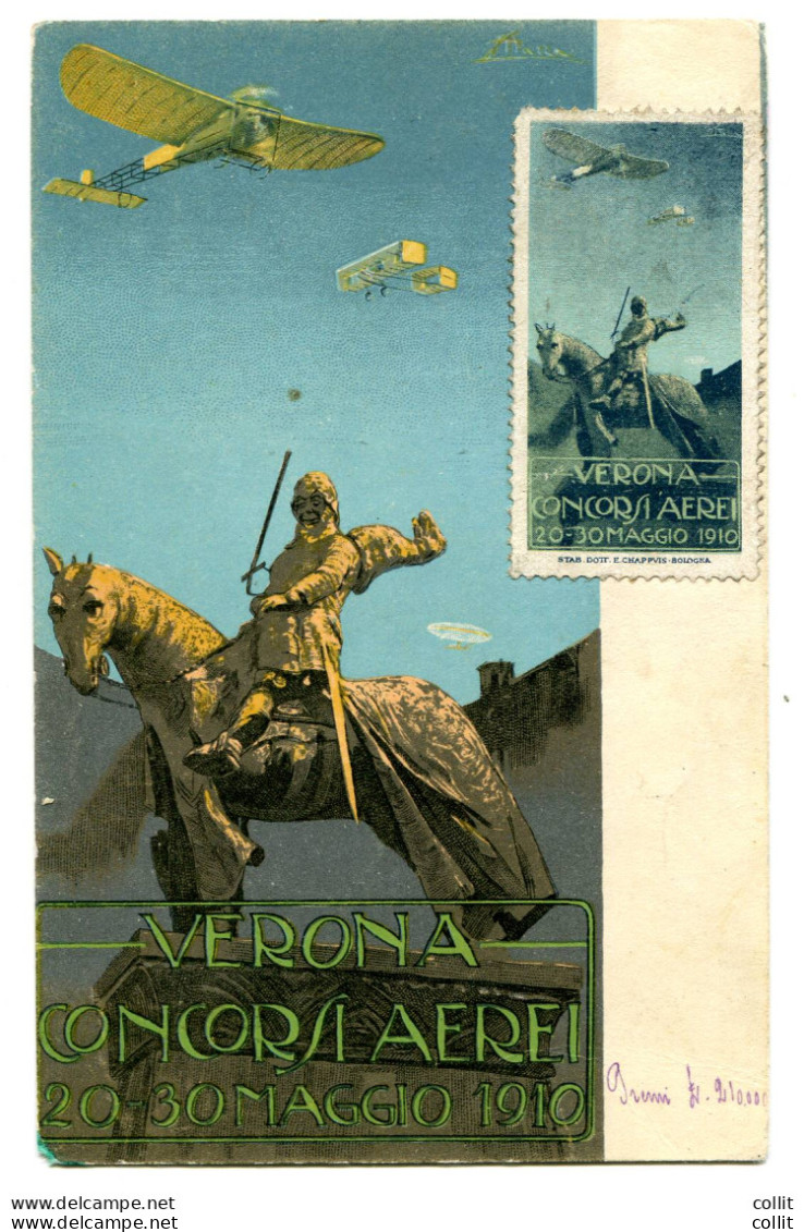 1910 Verona Concorsi Aerei - Cartolina E Erinnofilo Ufficiali - Poststempel (Flugzeuge)