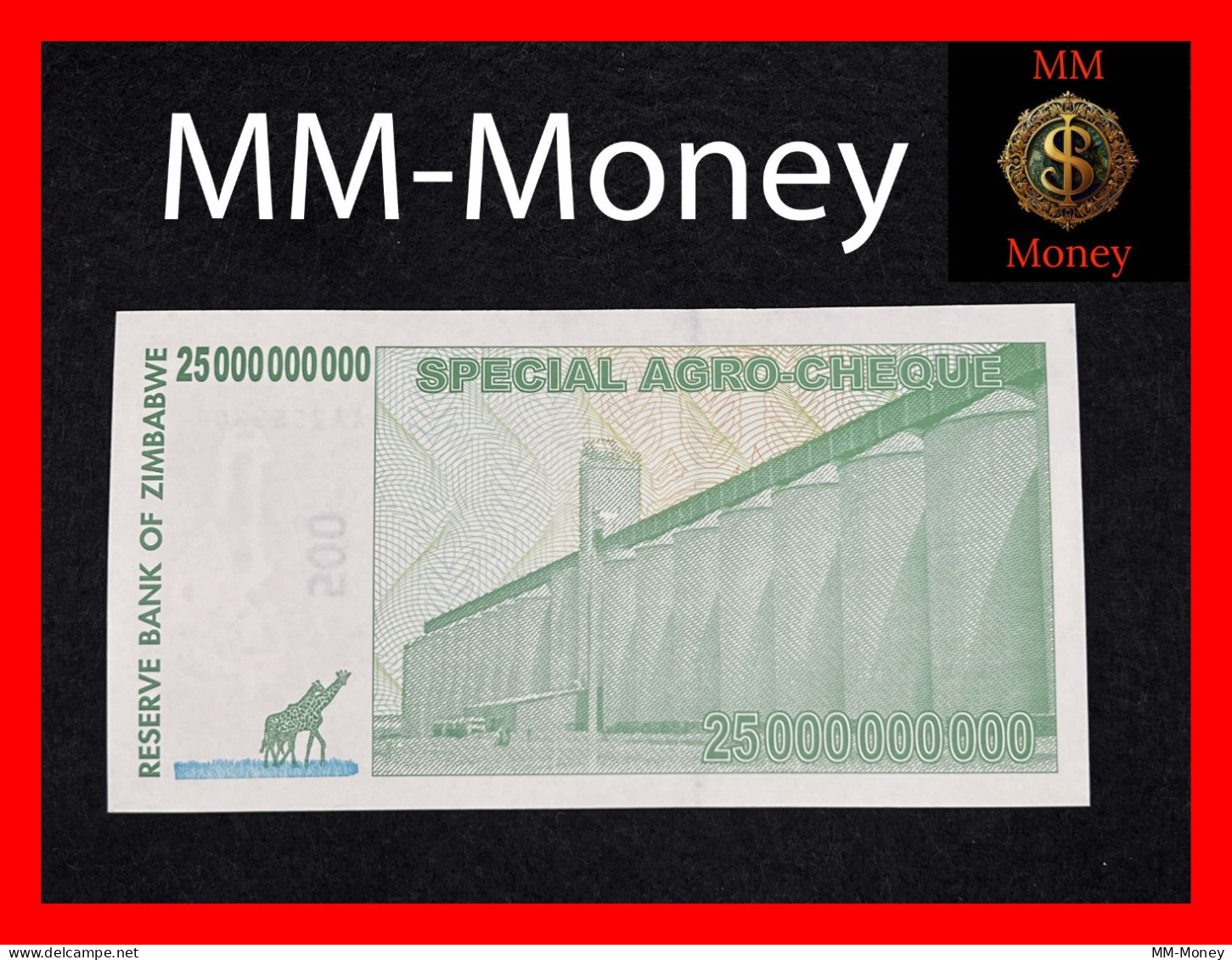 ZIMBABWE 25 Billion $  15.5.2008   P. 62  "agro Cheque"    UNC - Zimbabwe