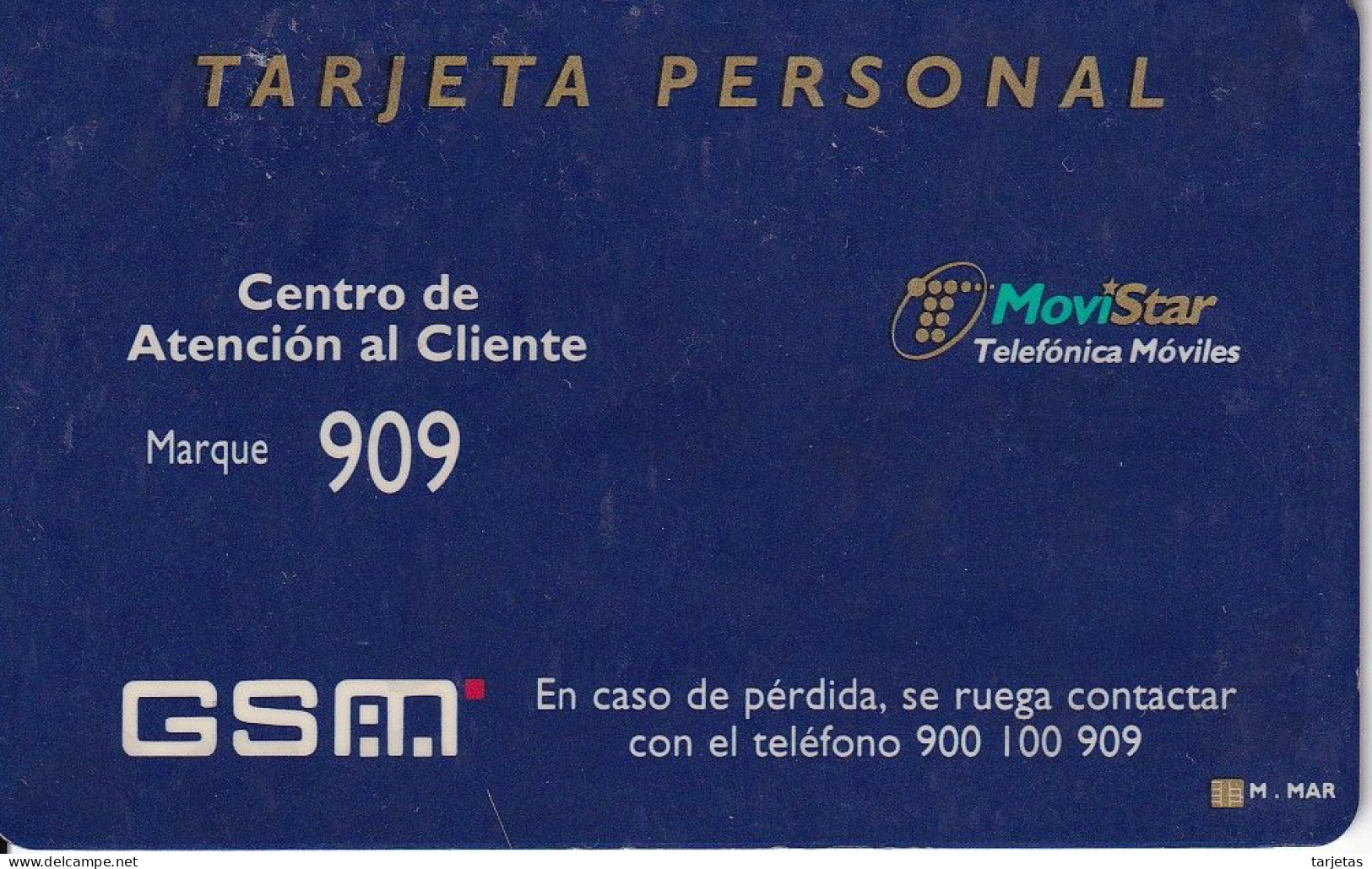 GSMA-001/1 TARJETA GSM CON CHIP DE MOVISTAR ACTIVA - Telefonica