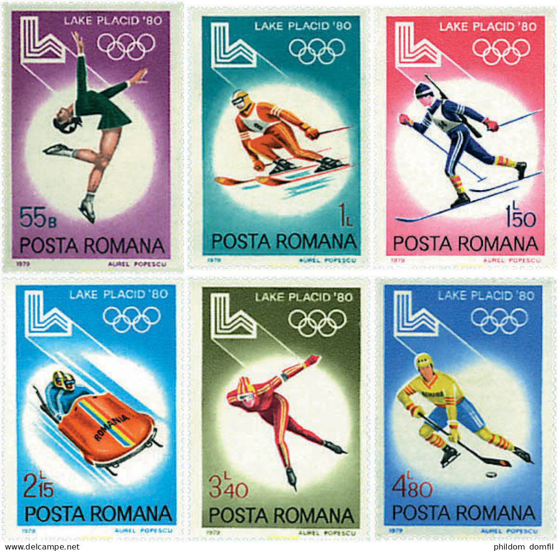 723340 HINGED RUMANIA 1979 13 JUEGOS OLIMPICOS INVIERNO LAKE PLACID 1980 - Otros & Sin Clasificación