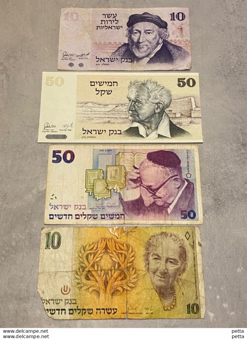 Lot De 4 Billets Différents D’Israël / Vendu En L’état - Israel