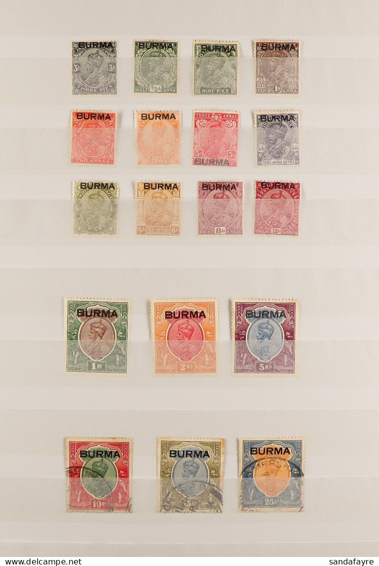 1937 - 1946 COLLECTION Of Mint & Used Stamps In Stock Album, Note 1937 Set Mint To 5r, Then Used 10r To 25r, 1938-40 Set - Burma (...-1947)