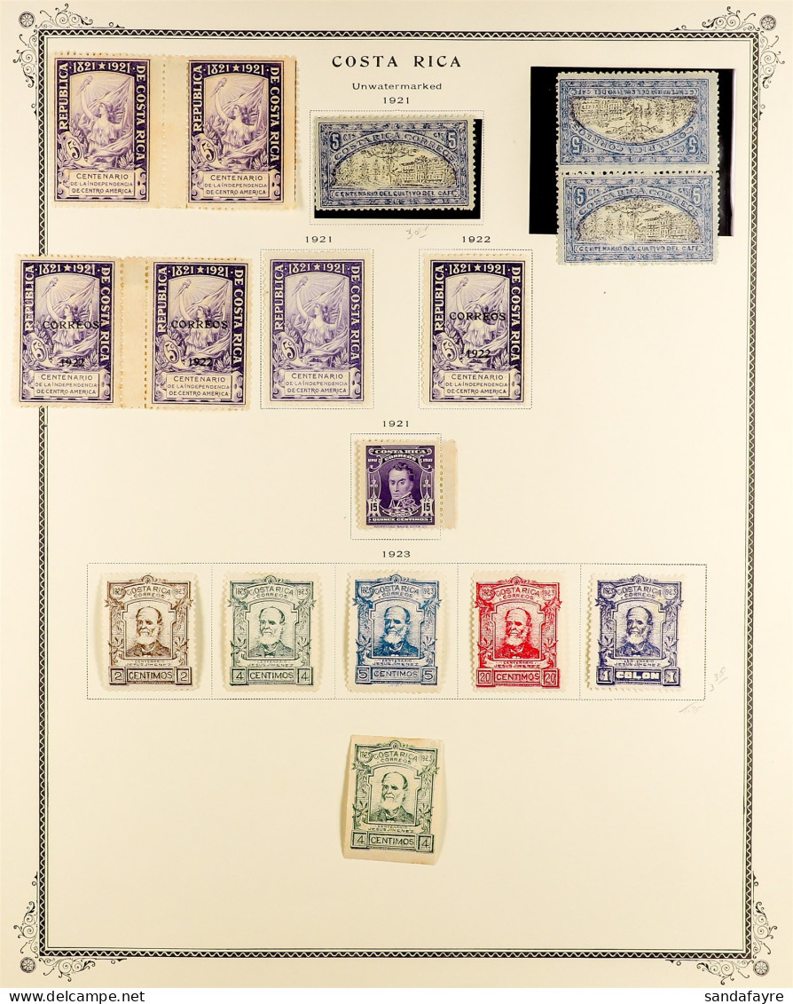 1921 - 1959 MINT COLLECTION On Album Pages, A High Level Of Overall Completeness With Additional Blocks & Other Items, S - Costa Rica