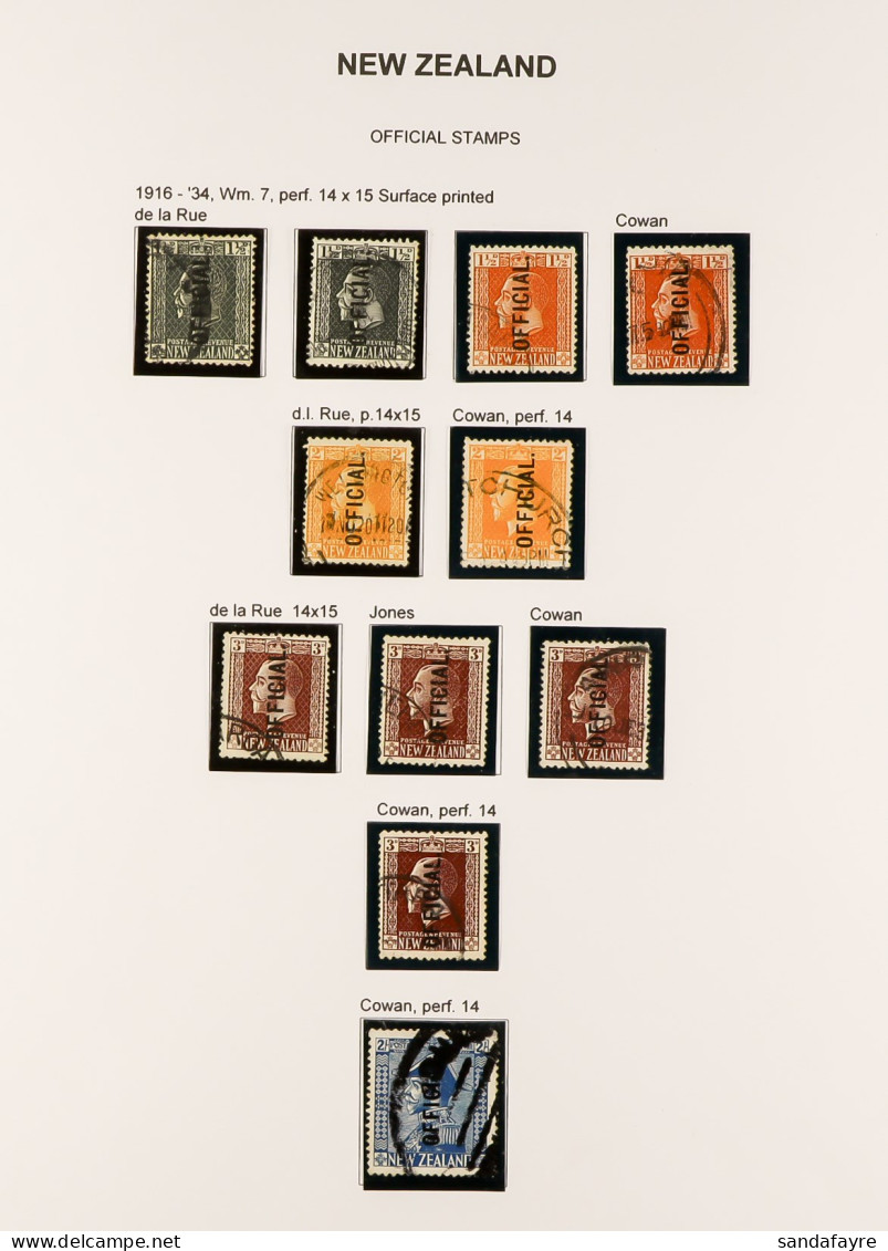 OFFICIAL STAMPS 1907 - 1963 Collection Of Used Stamps On Album Pages With Levels Of Semi-specialisation (chiefly Differe - Otros & Sin Clasificación