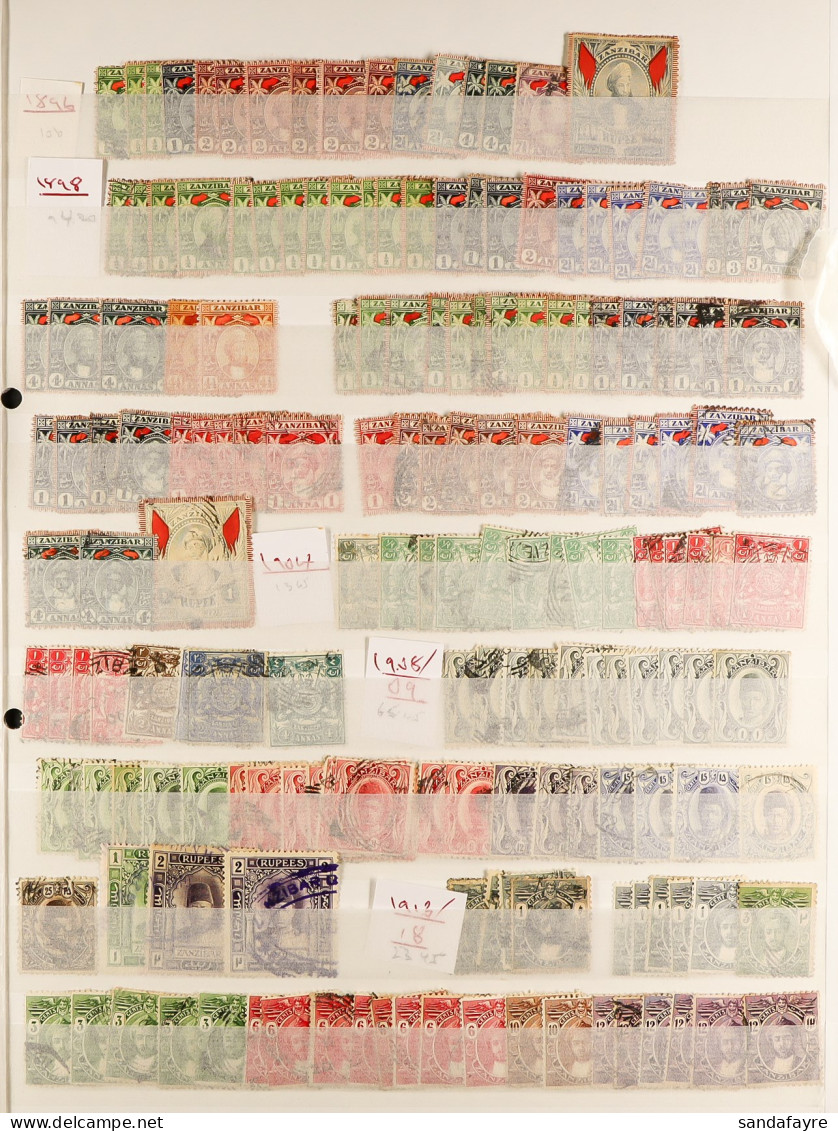 1896-1965 ACCUMULATION On Stock Pages, Mint & Used, Some Mixed Condition. Stc Â£950+ (many 100's) - Zanzibar (...-1963)