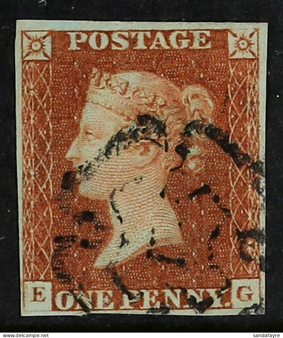 1841 1d Red-brown â€˜EGâ€™ Plate 25 With 4 Margins Cancelled By YORK MALTESE CROSS. A Very Fine Strike Of This Distincti - Other & Unclassified