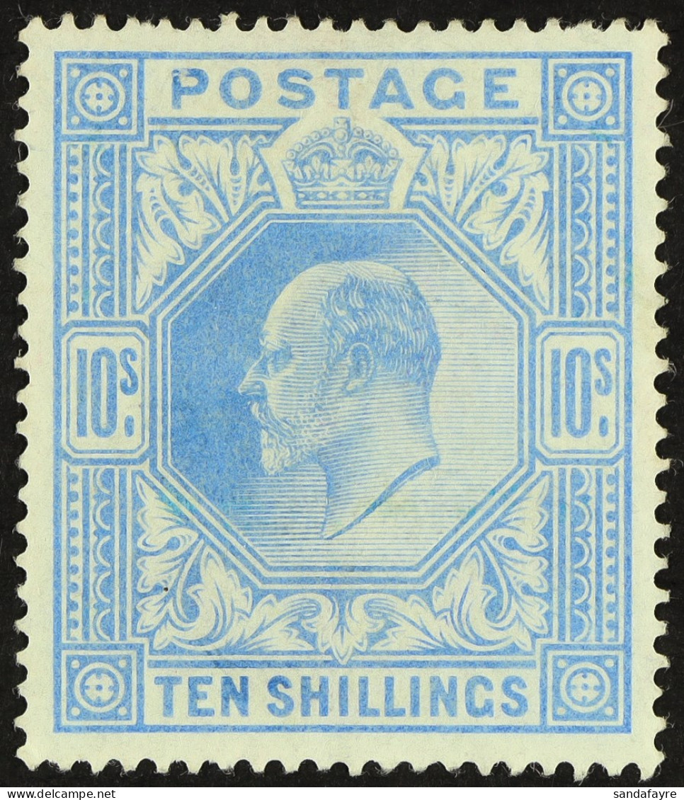 1902-10 10s Ultramarine De La Rue Printing, SG 265, Mint Part OG. Fresh, Cat Â£1000. - Unclassified