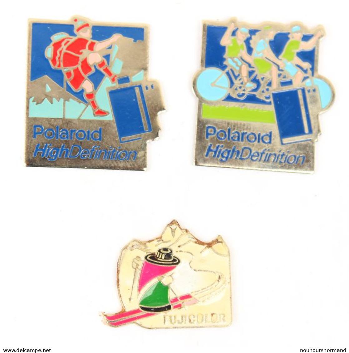 Lot De 3 Pin's PELLICULES PHOTO Vintage - Alpinisme - Ski Et Tandem - N091 - Photographie