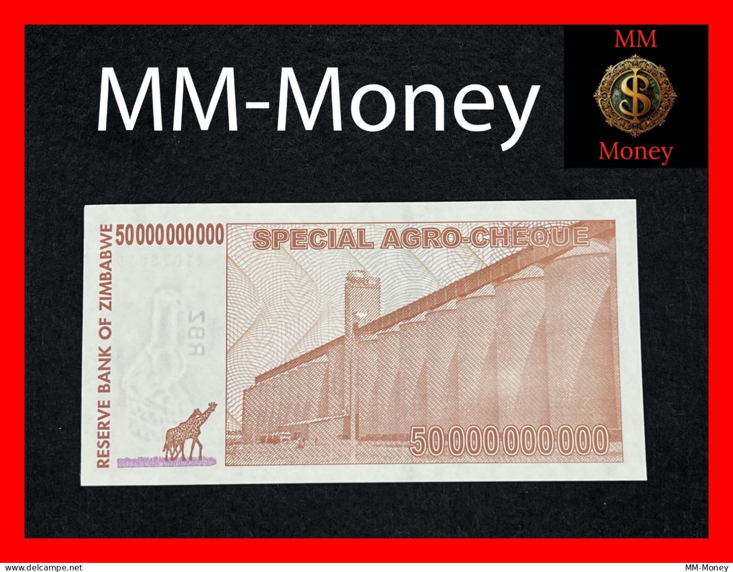 ZIMBABWE  50 Billion $  15.5.2008   P. 63  "agro Cheque"    UNC - Zimbabwe