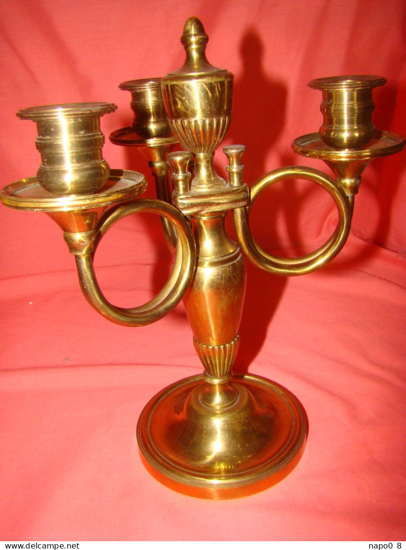 Paire De Candélabres En Bronze à 3 Bougeoirs - Chandeliers, Candelabras & Candleholders