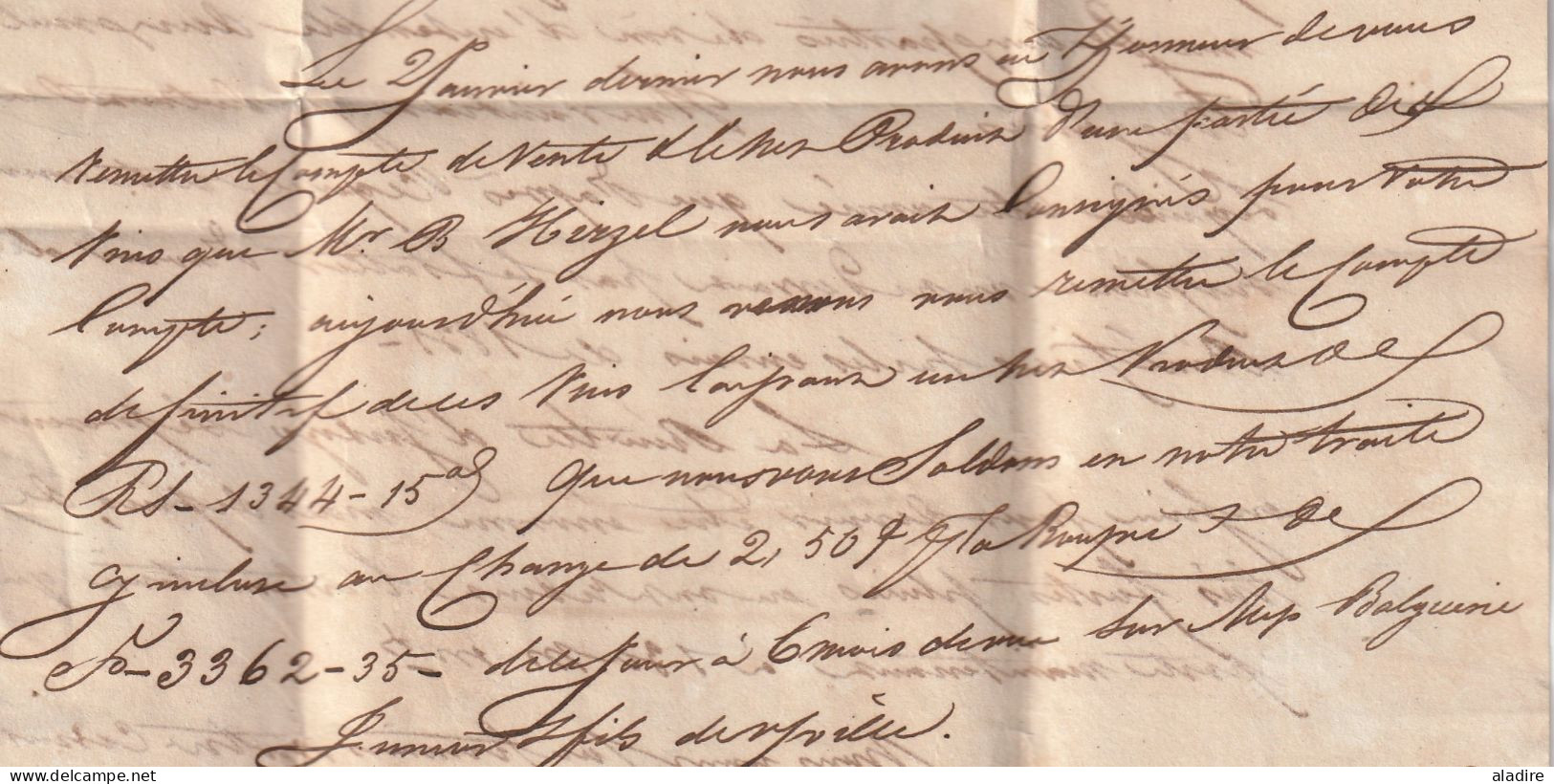 1830 KWIV - lettre en français 3 pages de CALCUTTA, Inde vers BORDEAUX, France - PAYS D' OUTREMER PAR NANTES
