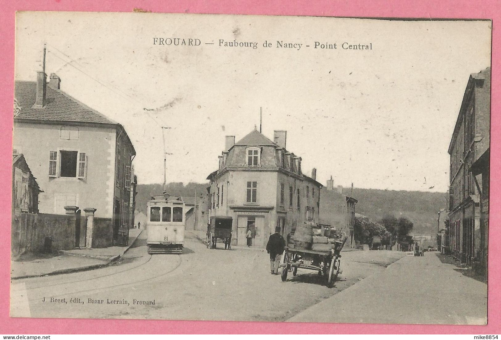 SAS1336   CPA   FROUARD (Meurthe Et Moselle) Faubourg De Nancy - Point Central - Tramway - Charrette  +++++ - Frouard