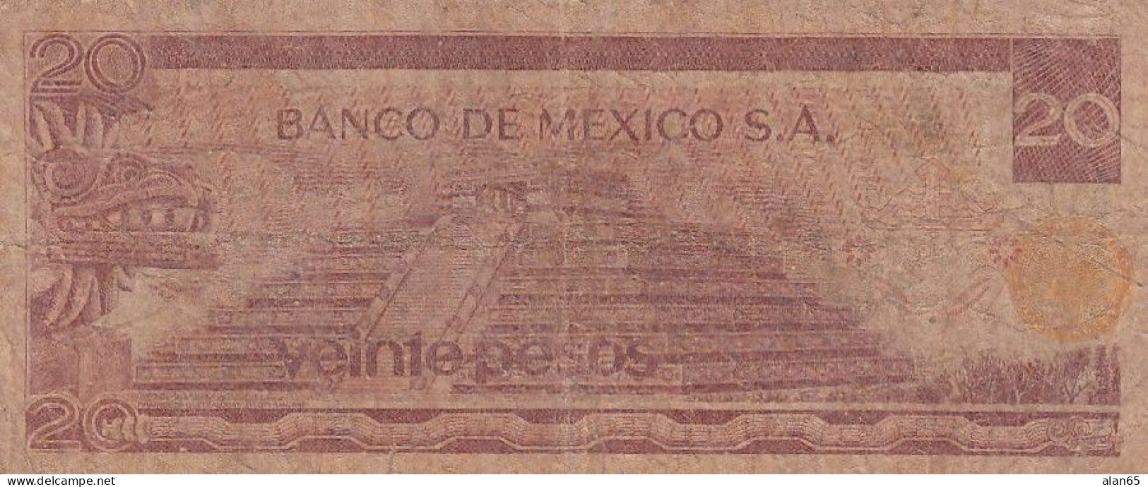 Mexico Lot Of 2 Banknotes, #64b 1973 20 Pesos And #122g 2012 20 Pesos - Mexique