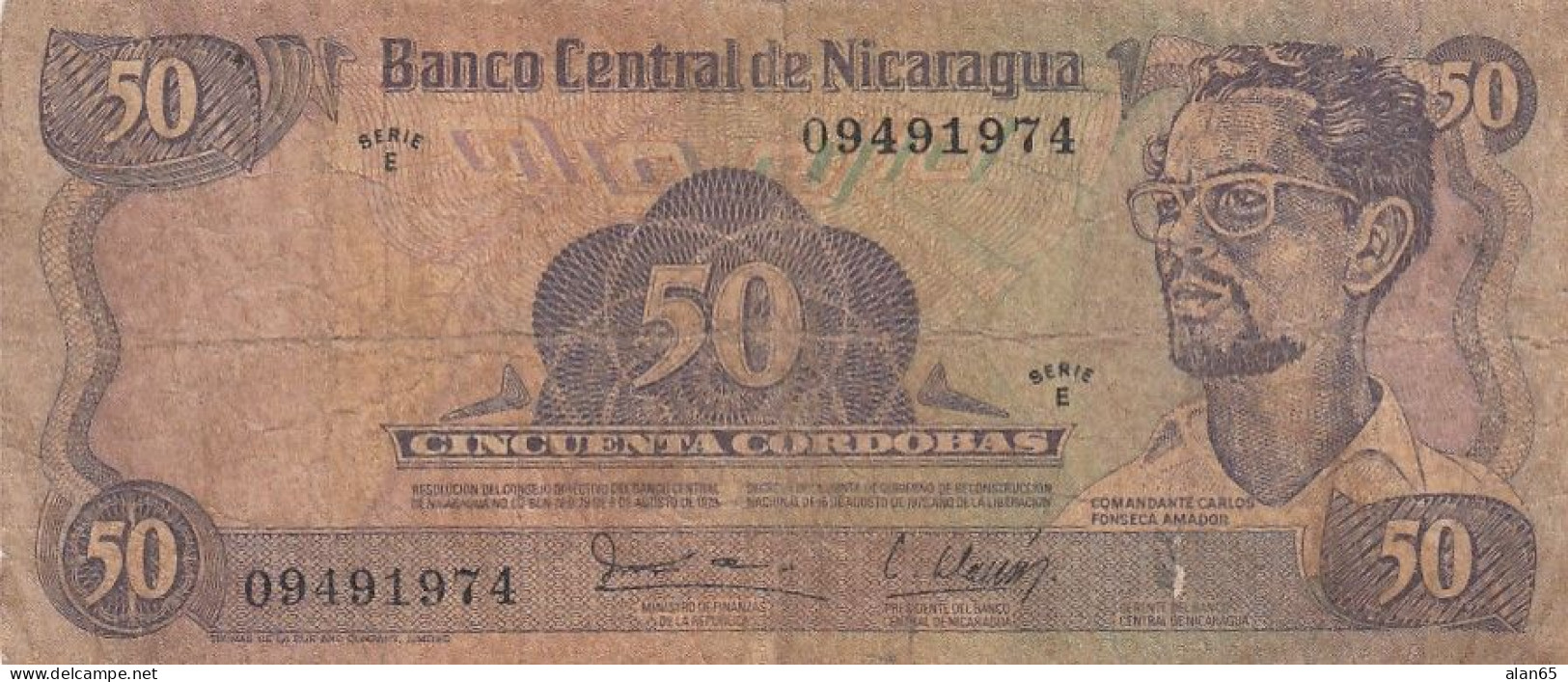 Nicaragua Lot Of 3, #134 10 Cordobas, ##135 20 Cordobas, #136 50 Cordobas C1979 Banknotes - Nicaragua