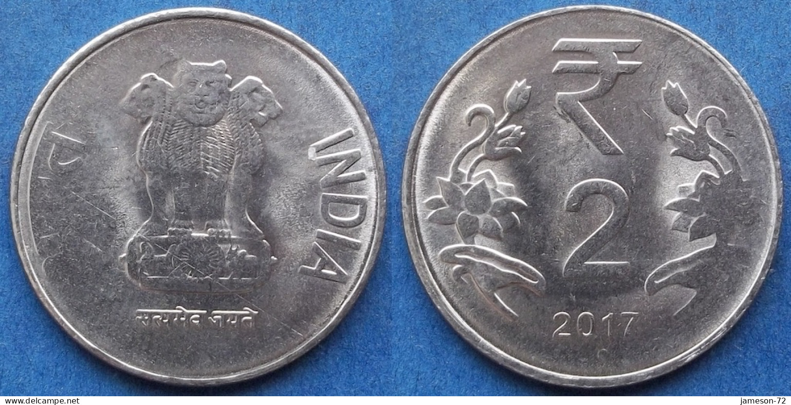 INDIA - 2 Rupees 2017 "Lotus Flowers" KM# 395 Republic Decimal Coinage (1957) - Edelweiss Coins - Georgia