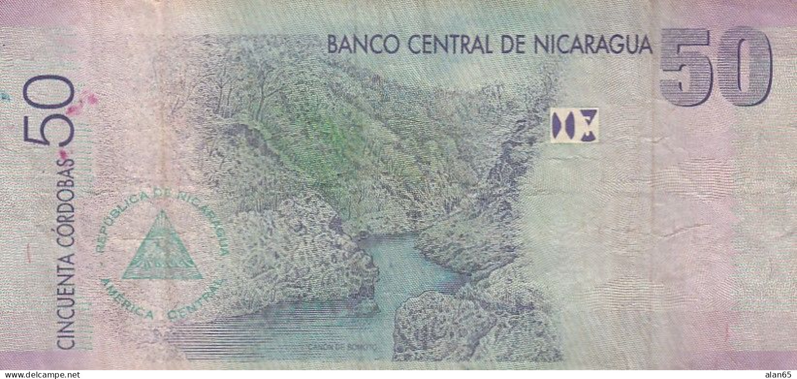 Nicaragua Lot Of 3, #201b 10 Cordobas, #202b 20 Cordobas, #203 50 Cordobas C2007-2012 Banknotes - Nicaragua