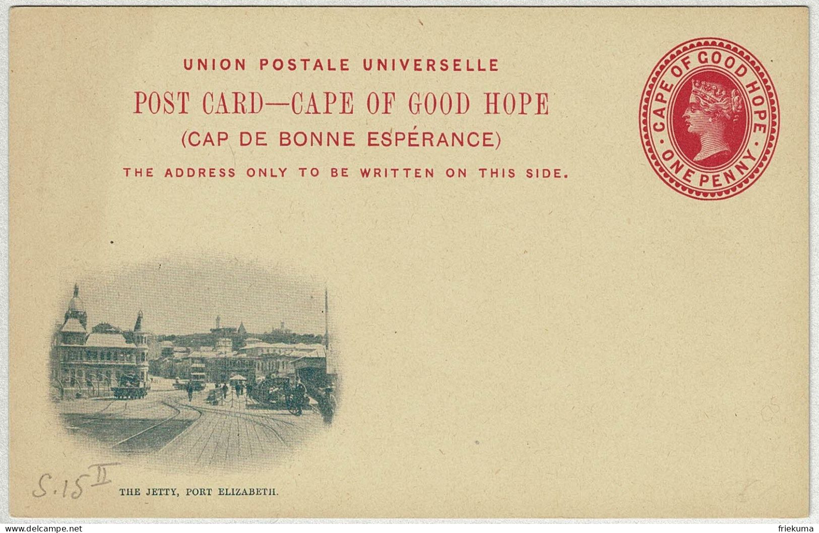 Kap Der Guten Hoffnung / Cape Of Good Hope, Ganzsachen-Karte The Jetty Port Elizabeth  - Cap De Bonne Espérance (1853-1904)