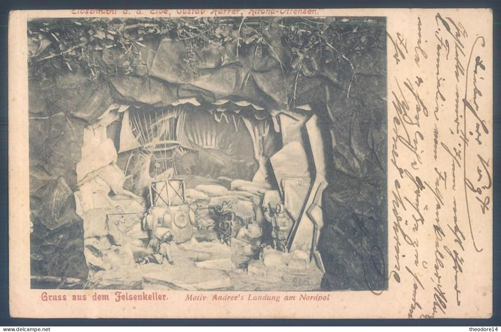 Motif: Salomon Expédition Polaire En Ballon à Hydrogene 1897 Par August André Attérissant Au Pôle Nord Artique - Accidents