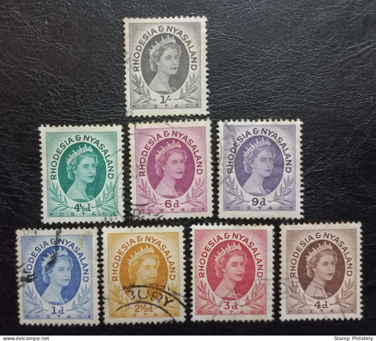 GB Rhodesia & Nyasaland Used Stamps 1954 Queen Elizabeth - Rhodesien & Nyasaland (1954-1963)