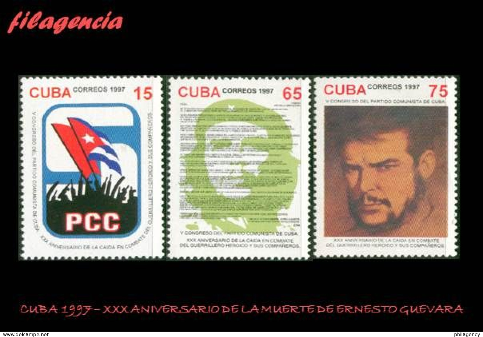 CUBA MINT. 1997-23 XXX ANIVERSARIO DE LA MUERTE DE ERNESTO CHE GUEVARA & V CONGRESO DEL PCC - Ungebraucht