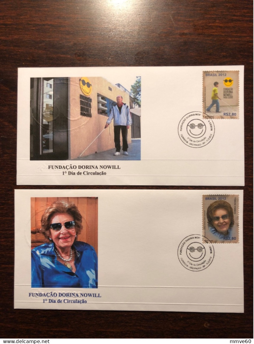 BRAZIL FDC COVER 2012 YEAR BLIND OPHTHALMOLOGY  HEALTH MEDICINE STAMPS - Lettres & Documents