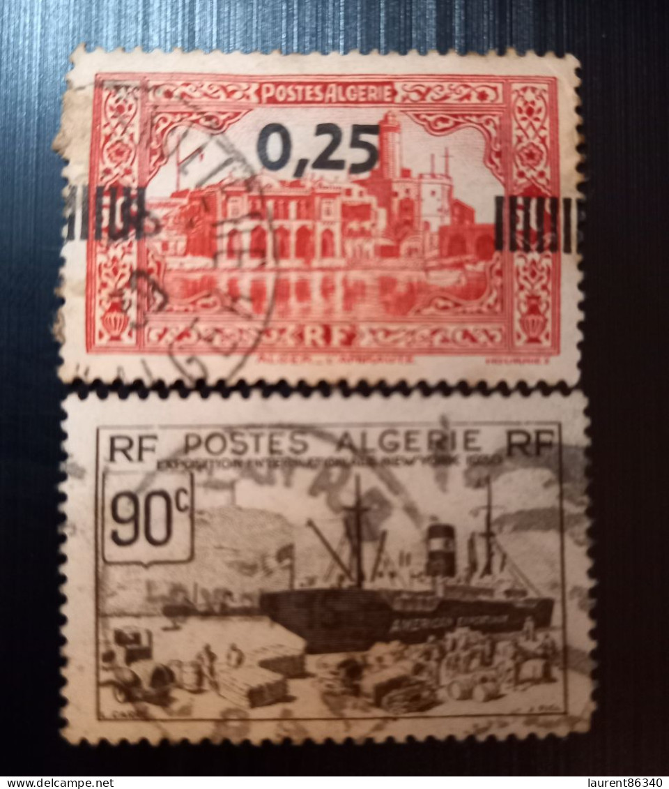 Algérie 1938 Amirauté - Alger De 1936 Avec Surcharge " 0.25 " & 1939 Exposition Internationale De New-York, 1939 - Gebraucht