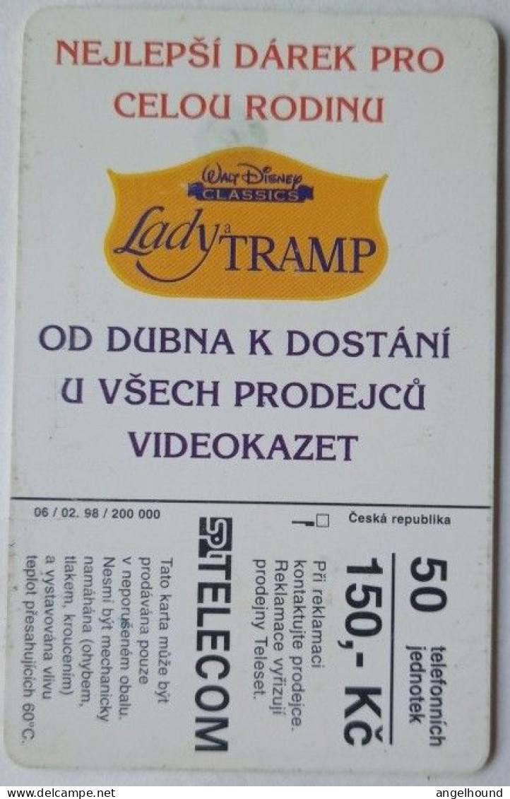 Czech Republic  50 Units  Chip Card - Disney Lady And Tramp - Repubblica Ceca