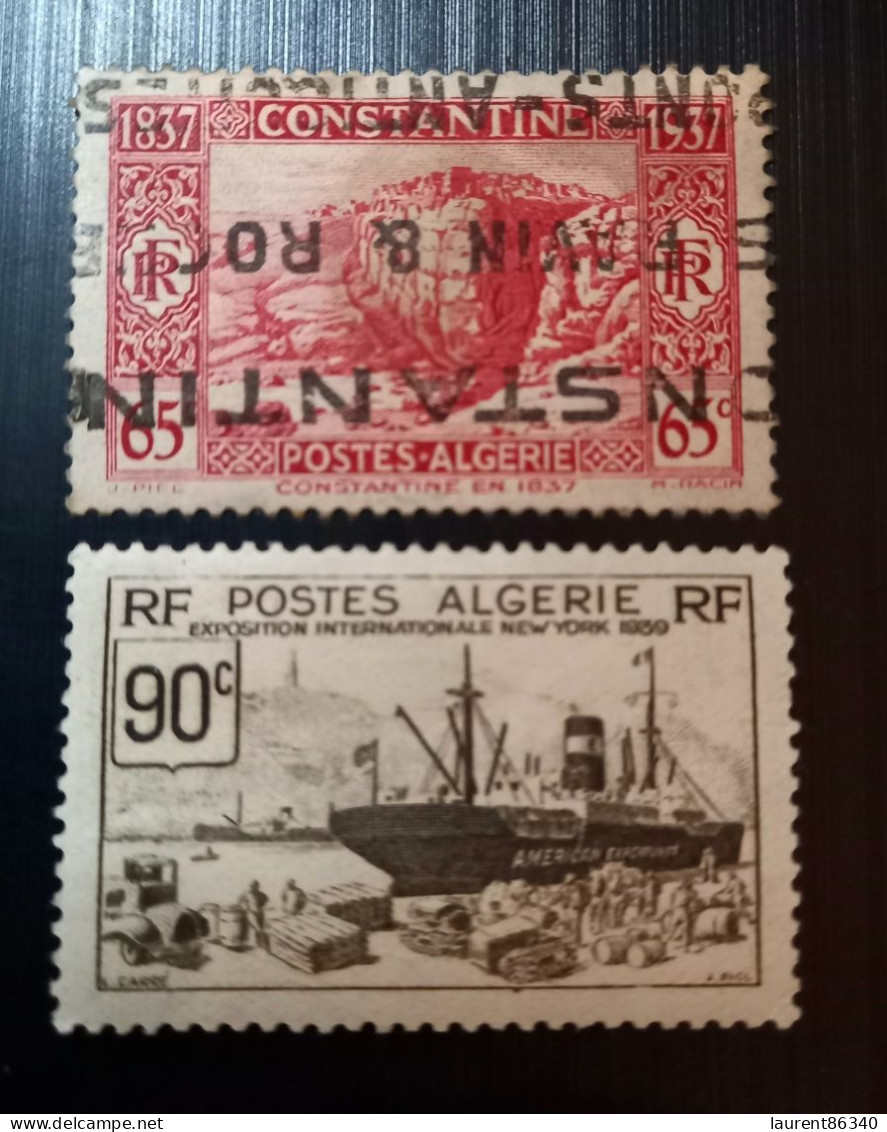 Algérie 1937 Centenaire De La Prise De Constantine - Vue De Constantine, En 1837  & 1939 Exposition Internationale - Used Stamps