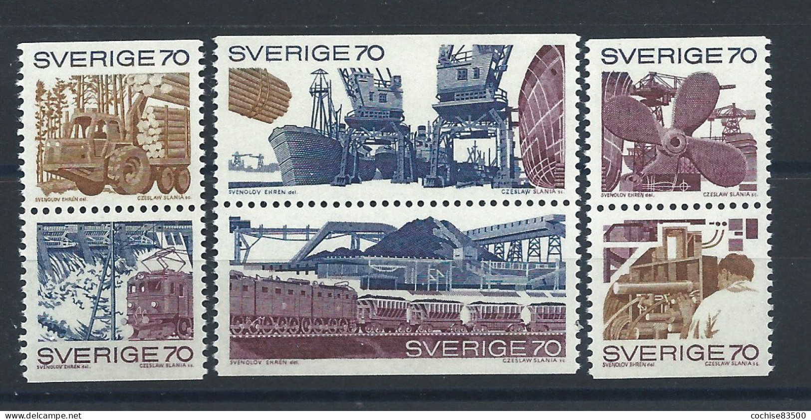 Suède N°665/70** (MNH) 1970 - Commerce Et Industrie - Unused Stamps