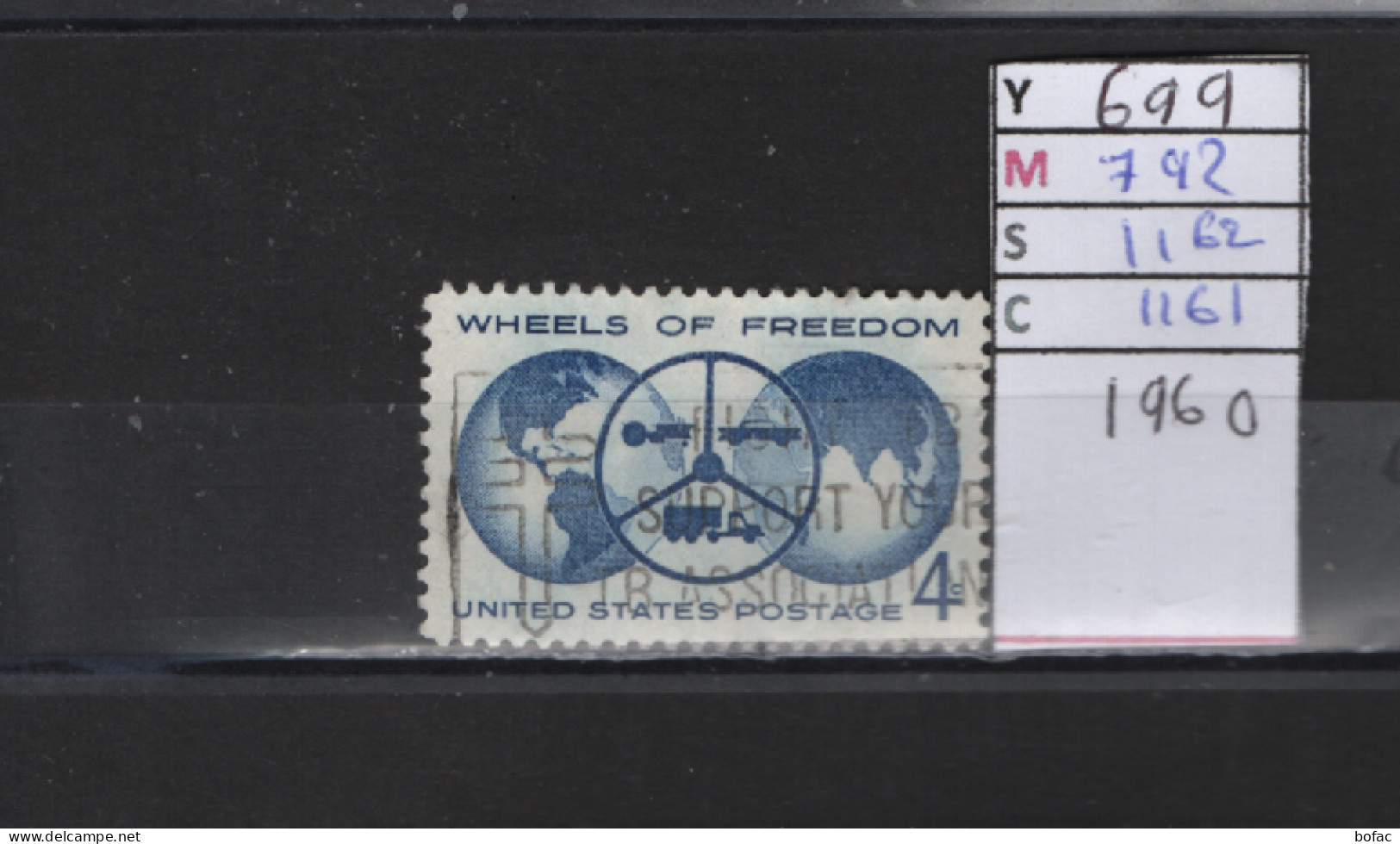 PRIX FIXE Obl   699 YT 792 MIC 1162 SCO 1161 GIB Exposition Automobile Détroit 1960 Etats Unis 58A/09 - Used Stamps