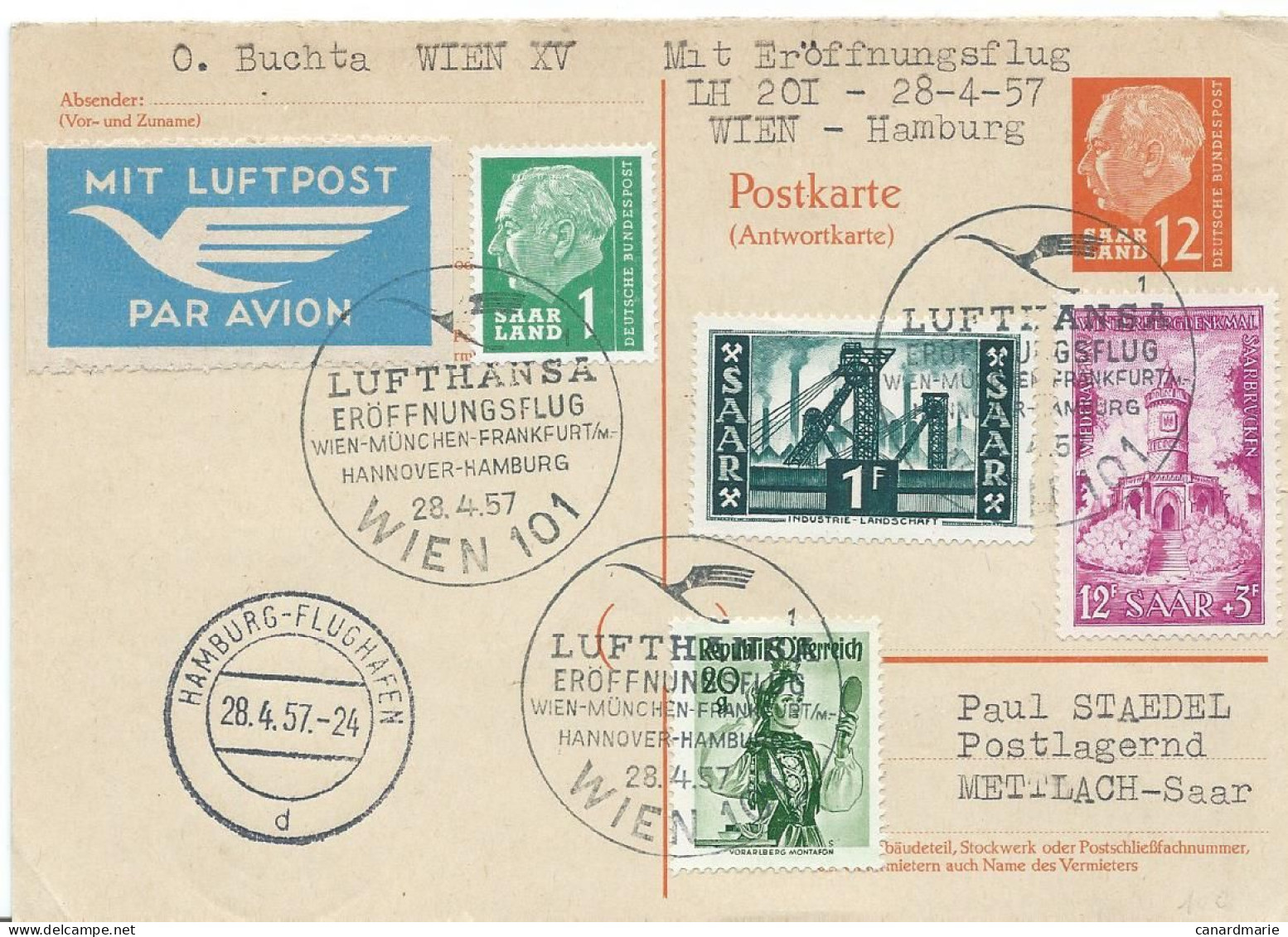 2 ENTIERS POSTAUX REPONSE A 12 ET 18 F AVEC AFFRANCHISSEMENT COMPLEMENTAIRE - Postal  Stationery