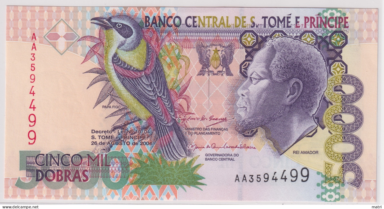 Sao Tome 5000 Dobras 2004 P-65 - Sao Tomé Et Principe