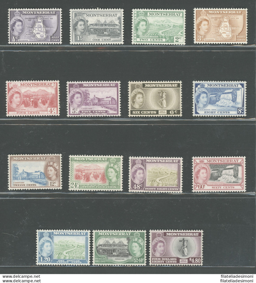 1953-62 Montserrat, Stanley Gibbons N. 136a-149- Serie Di 15 Valori - MNH** - Otros & Sin Clasificación