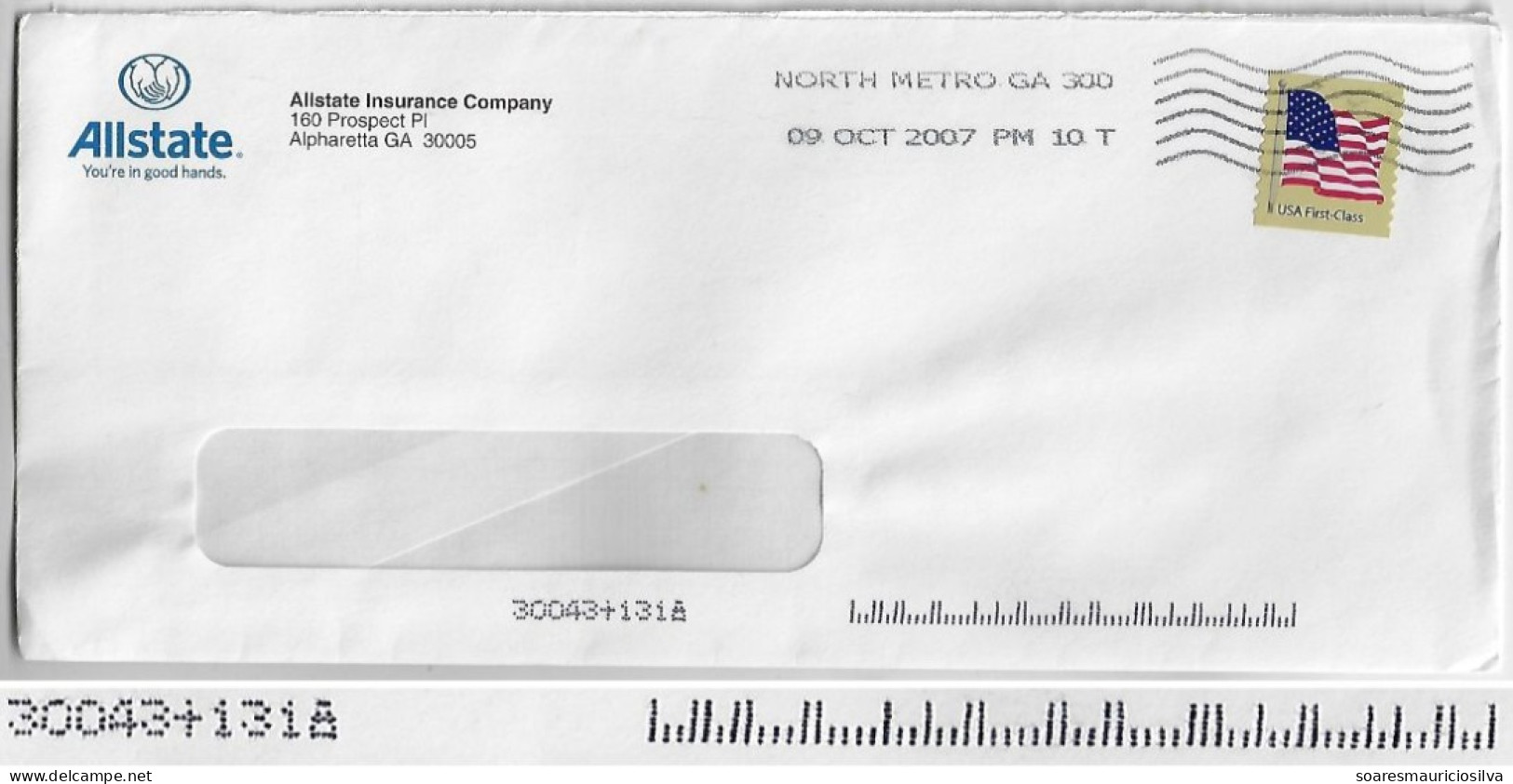 USA United States 2007 Commercial Cover From North Metro Stamp Flag 1st Class Electronic Sorting Mark - Cartas & Documentos